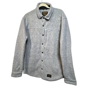 Burton Mens Spillway Fleece Snap Shirt Jacket Grey XL Shacket Outdoor